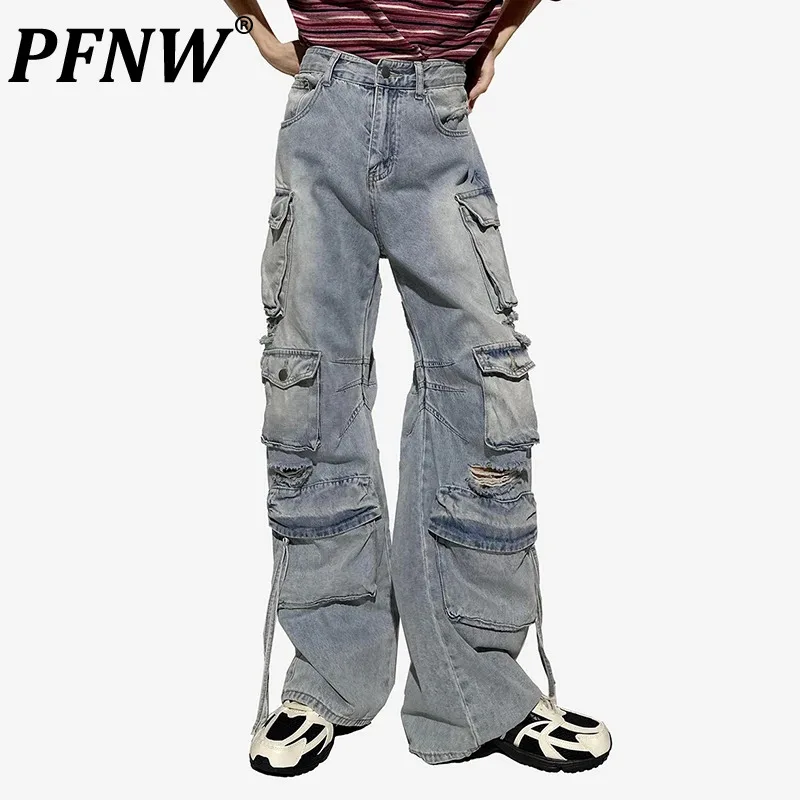 PFNW Spring Summer Men's Fashionable High Street Techwear Jeans Tide Worn Out Baggy Streetwear Ribbon Safari Style Pants 12A9804
PFNW Spring Summer Men's Fashionable High Street Techwear Jeans Tide Worn Out Baggy Streetwear Ribbon Safari Style Pants 12A9804