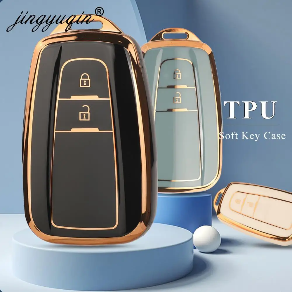 

jingyuqin 10pcs 2BT TPU Car Key Case Full Cover For Toyota Prius Camry Corolla CHR C-HR RAV4 Land Cruiser Prado Fob Shell Holder