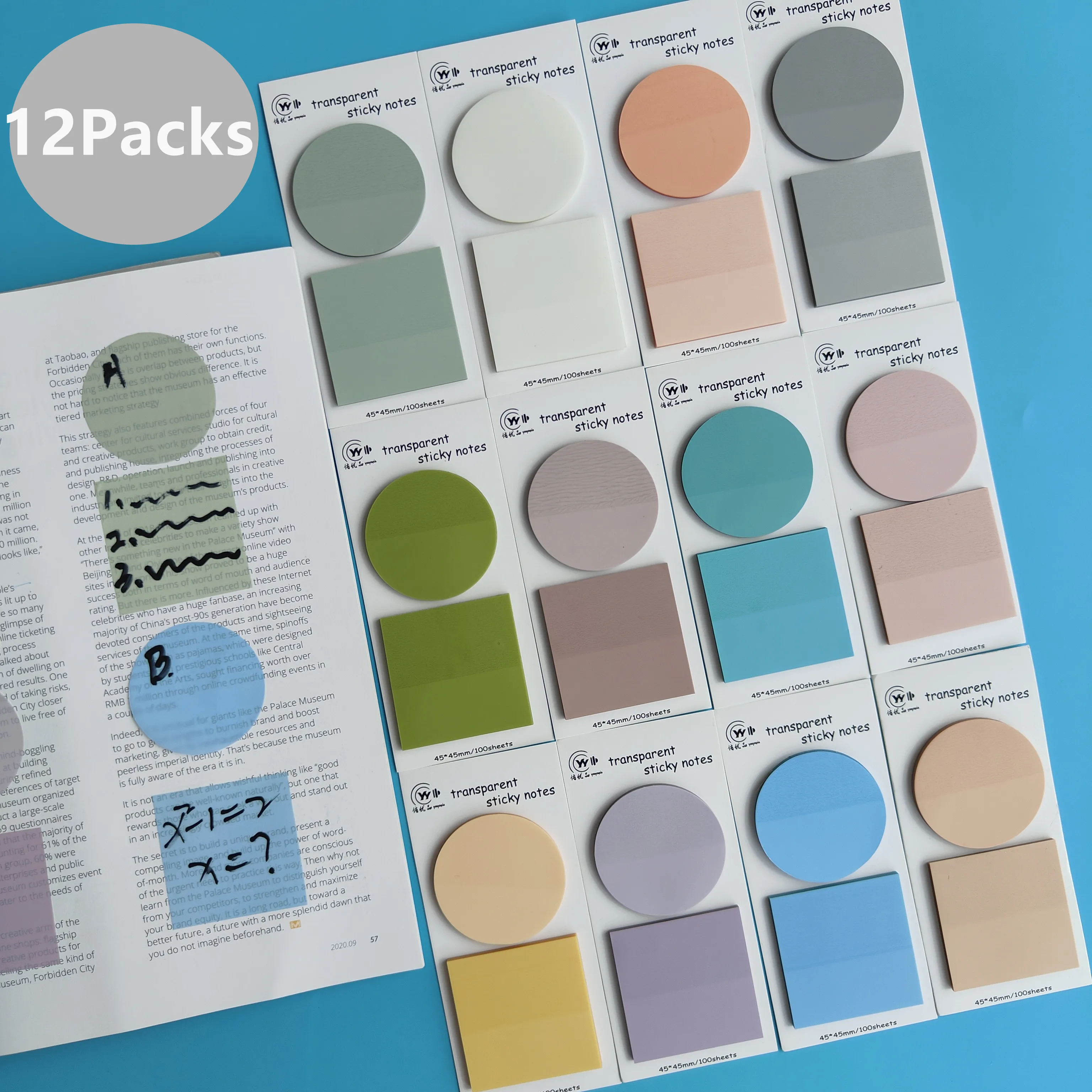 1200 Sheets Transparent Sticky Notes Self-Adhesive Annotation Books Notepad Bookmarks Memo Pad Index Tabs Stationery
1200 Sheets Transparent Sticky Notes Self-Adhesive Annotation Books Notepad Bookmarks Memo Pad Index Tabs Stationery