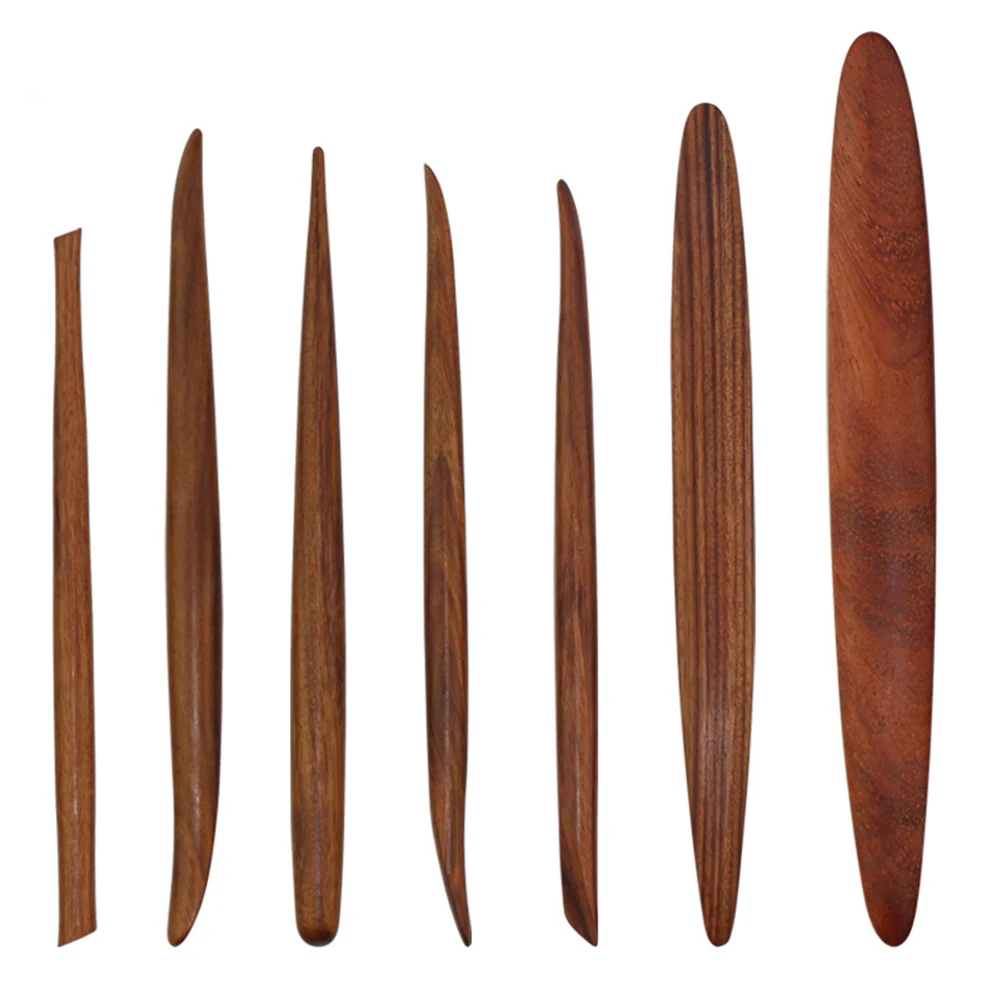 

Handmade Mahogany Clay Tools Set Finely Carved for Precision Suitable for Pottery Sculpture and Carving Projects