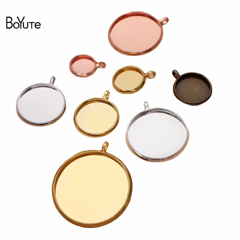 

BoYuTe (100 Pieces/Lot) Fit 10MM 12MM 14MM 16MM 18MM 20MM 25MM Cabochon Pendant Base Diy Handmade Blank Tray Jewelry Accessories