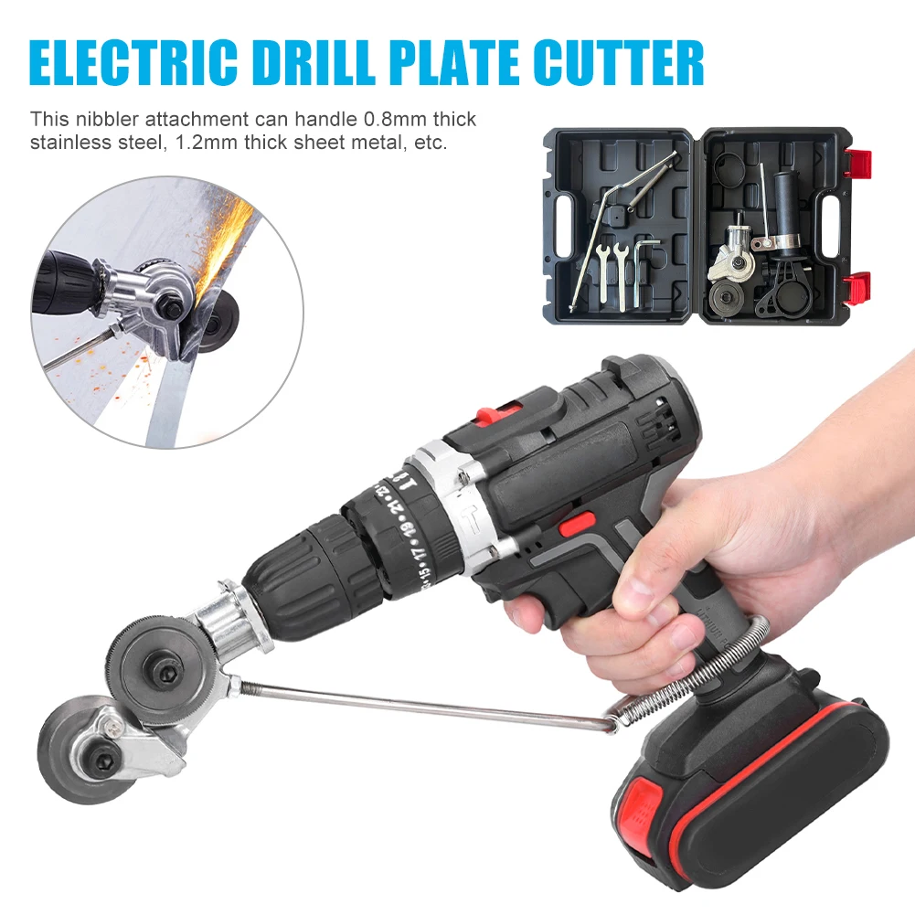 Electric Drill Plate Cutter Attachment Metal Sheet Cutter Sawing Machines Free Cutting Tool Nibbler Sheet Metal Cut Power Tools
Electric Drill Plate Cutter Attachment Metal Sheet Cutter Sawing Machines Free Cutting Tool Nibbler Sheet Metal Cut Power Tools
