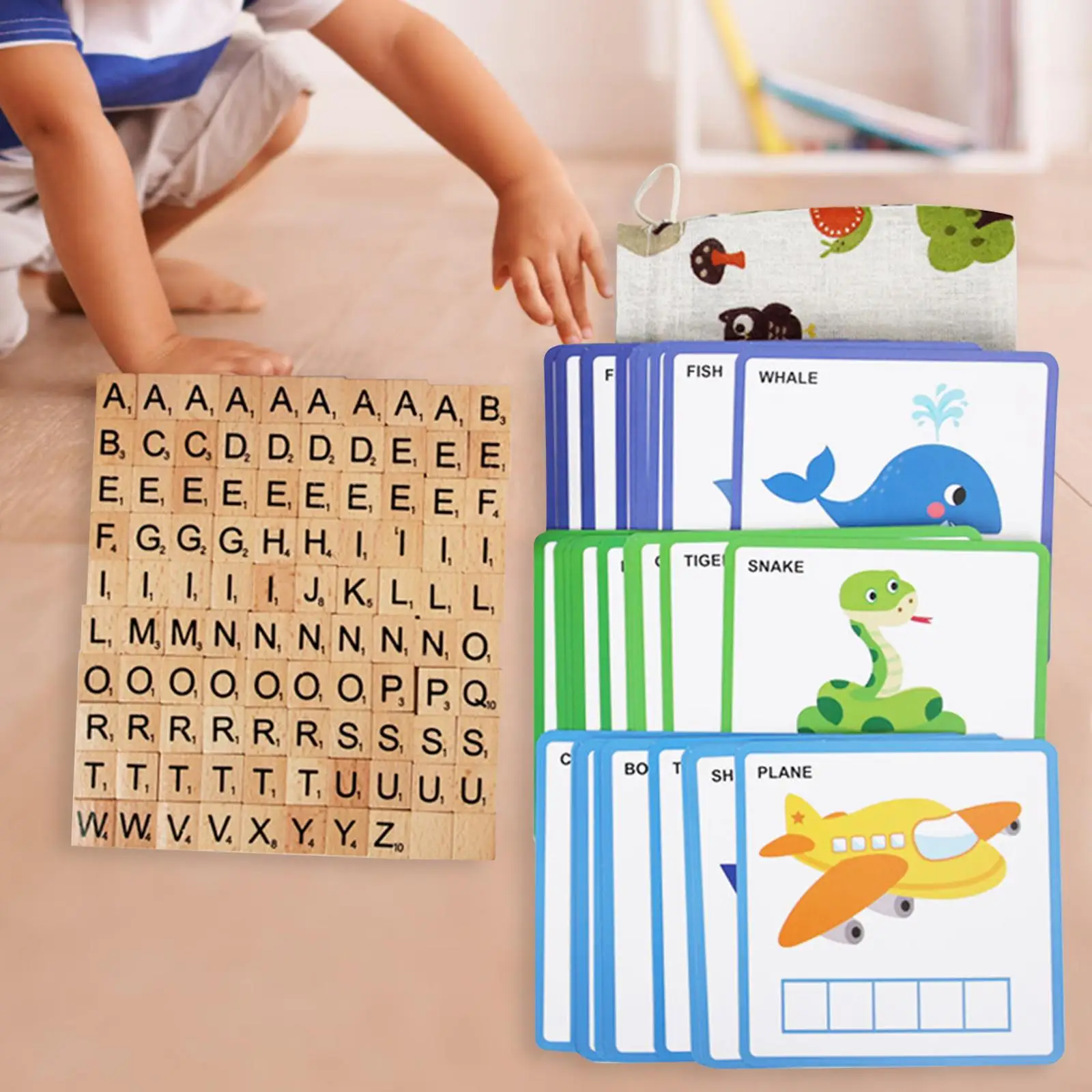 

Spelling Games Flashcards with 100 Alphabet Blocks Learning Activities for Preschool Ages 3 4 5 Years Old Kindergarten Kids