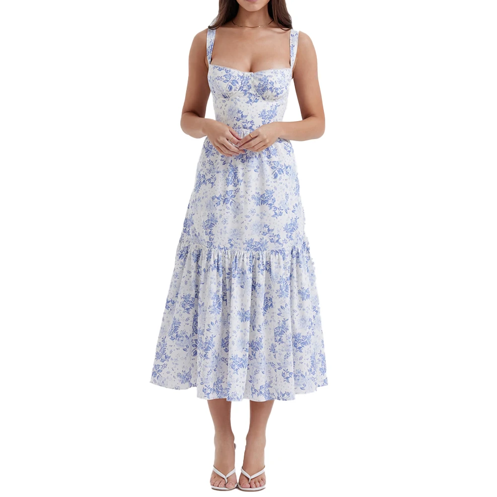 Long Skirts Dress Floral Print Microelasticity Polyester Sleeveless Square Collar To Ankle For Women Comfy Hot New
Long Skirts Dress Floral Print Microelasticity Polyester Sleeveless Square Collar To Ankle For Women Comfy Hot New
