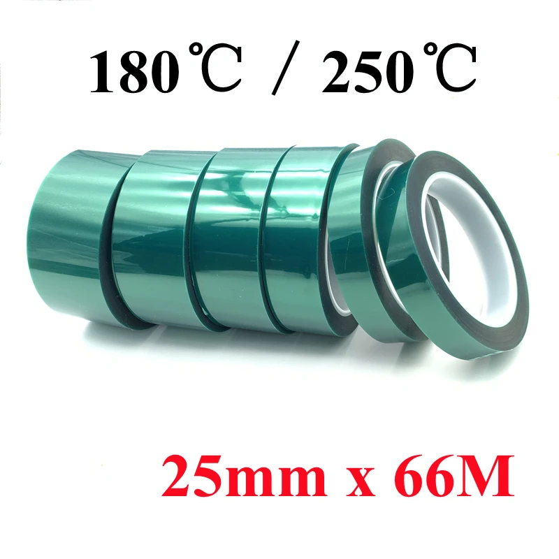 

1Pcs Green PET Film Tape 25mm x66M High Temperature Heat Resistant PCB Circuit Board Plating Insulation Protection Adhesive Tape