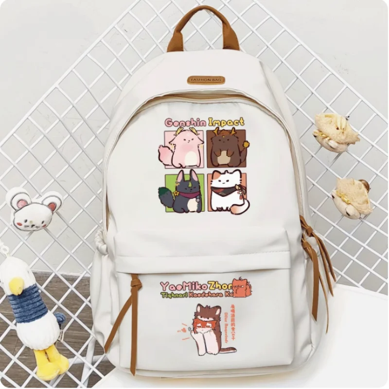 

Anime Genshin Impact Yae Miko Zhongli Big Capacity Girls Bagpack Backpack Travel Bag Boy Teenager Schoolbag