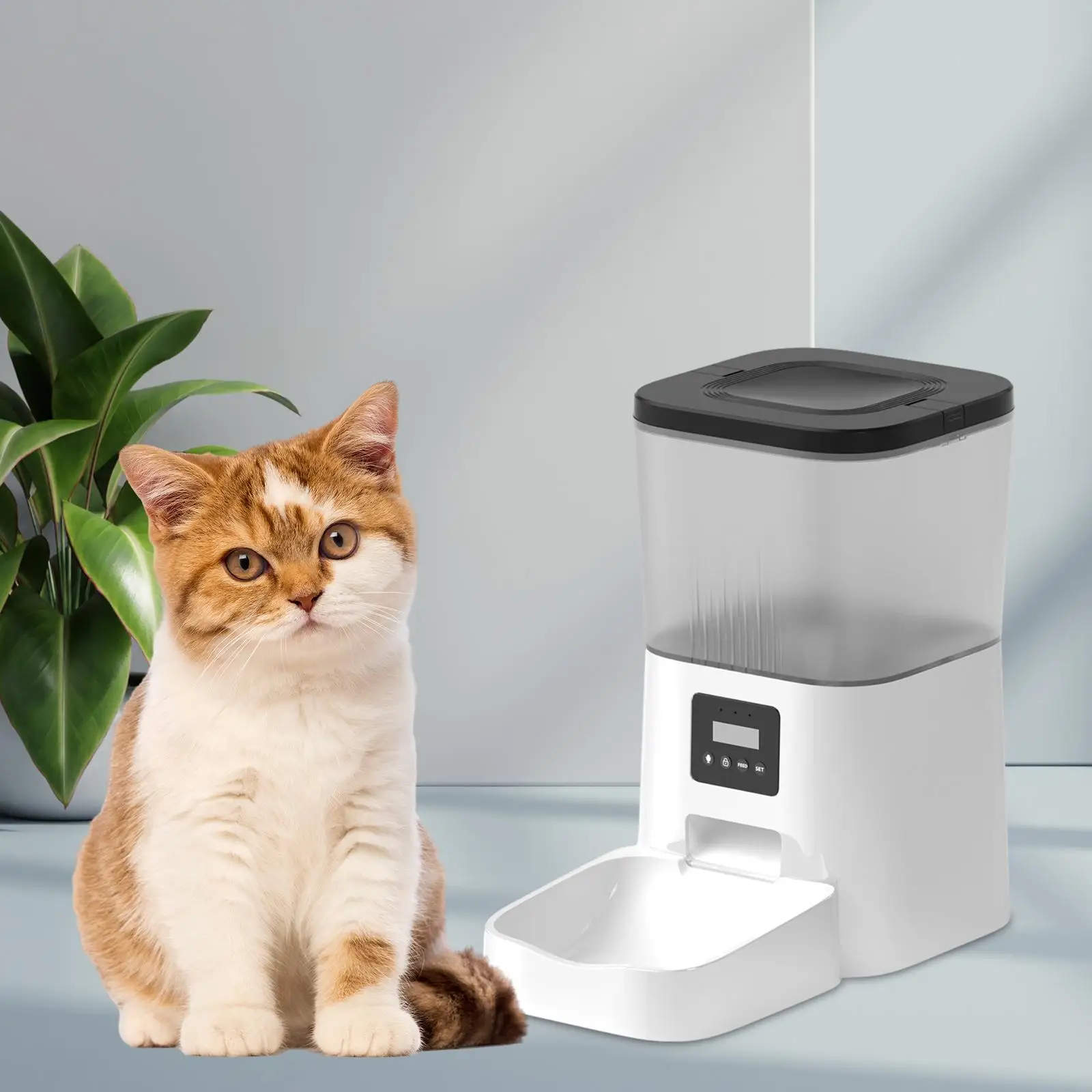

Smart Automatic Cat Feeder App Control 10S Voice Record 4L for Cats & Dogs
