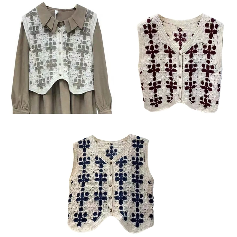 Womens Y2K Sleeveless Loose Cardigan Sweater Deep V-Neck Knitted Cardigan Cami Crop Tops Hollow Crochet Vest Outwear
Womens Y2K Sleeveless Loose Cardigan Sweater Deep V-Neck Knitted Cardigan Cami Crop Tops Hollow Crochet Vest Outwear