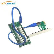 PCI-E Express X1 to Dual PCI Riser Extend Adapter Card USB 3.0 X16 PCIe Slot Expansion Add on Card Converter w/ SATA 15pin Cable
PCI-E Express X1 to Dual PCI Riser Extend Adapter Card USB 3.0 X16 PCIe Slot Expansion Add on Card Converter w/ SATA 15pin Cable