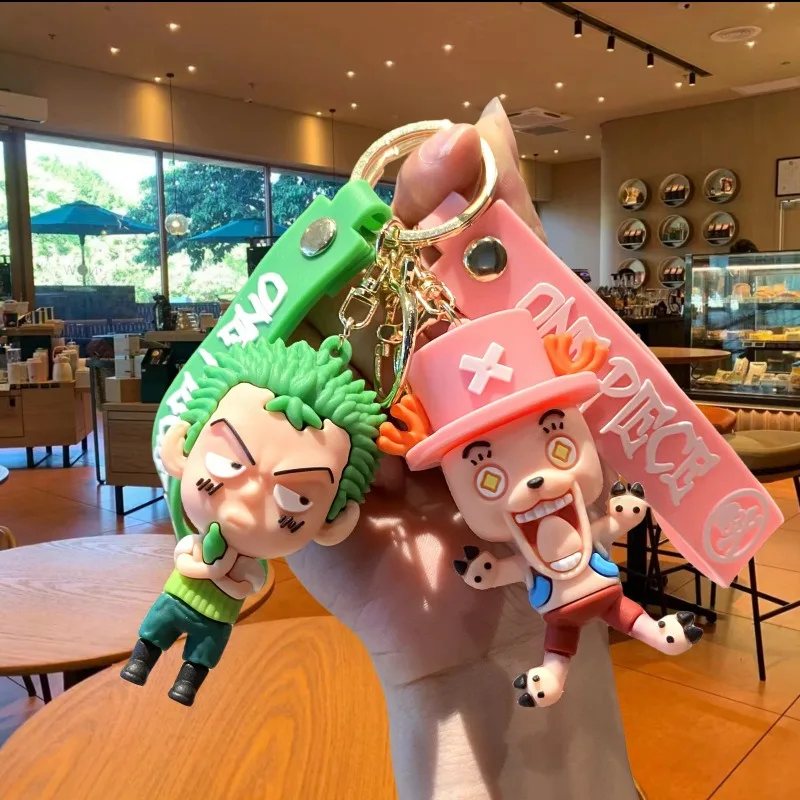 

New Cartoon Key Chain One Piece Luffy Zoro Nami Usopp Chopper Robin Franky Brook Jinbe Children's Student Model Doll Bag Pendant