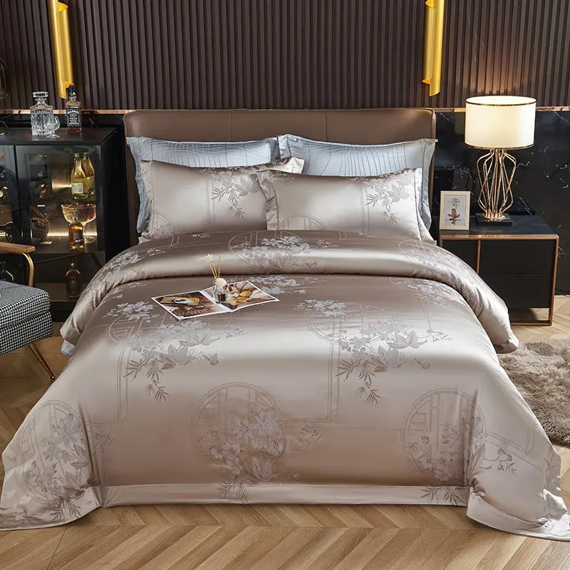 Egyptian Cotton Jacquard Luxury Silky Bedding set Botanical Design Gray Gold Duvet Cover Bed Sheet Pillowcases Double Queen King
Egyptian Cotton Jacquard Luxury Silky Bedding set Botanical Design Gray Gold Duvet Cover Bed Sheet Pillowcases Double Queen King