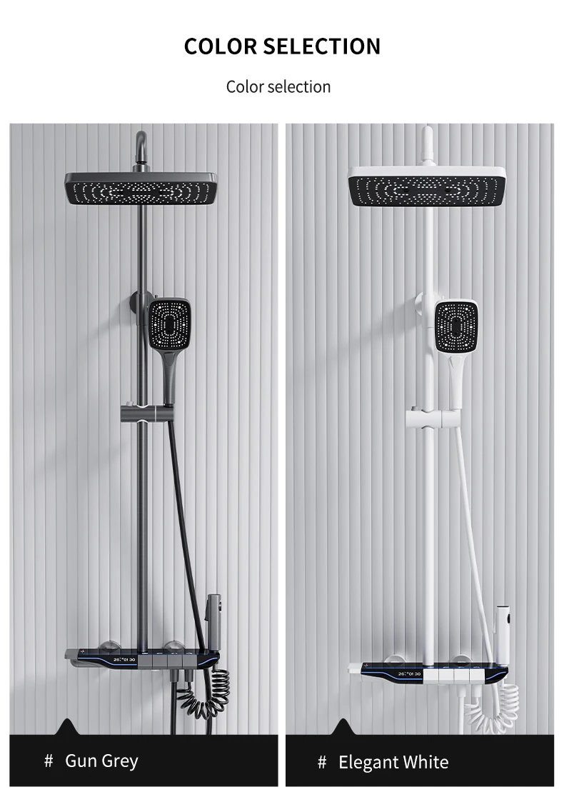 Smart Shower System Thermostatic Head For Bathroom Brass Household Digital Display Set Wall Mount Rainfall shower 17 Mallzona S976846f0f4fe45e186587edf7ab47cafB Smart Shower System Thermostatic Head For Bathroom Brass Household Digital Display Set Wall Mount Rainfall shower Mallzona