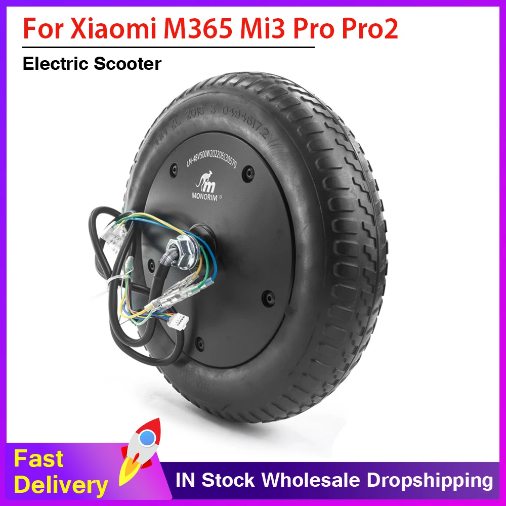 

Monorim 48v 500w Engine Motor for Xiaomi M365 1S Pro Pro2 Mi3 E- Scooter High Torque Motor Explosion-Proof Tire Fixed Wheel