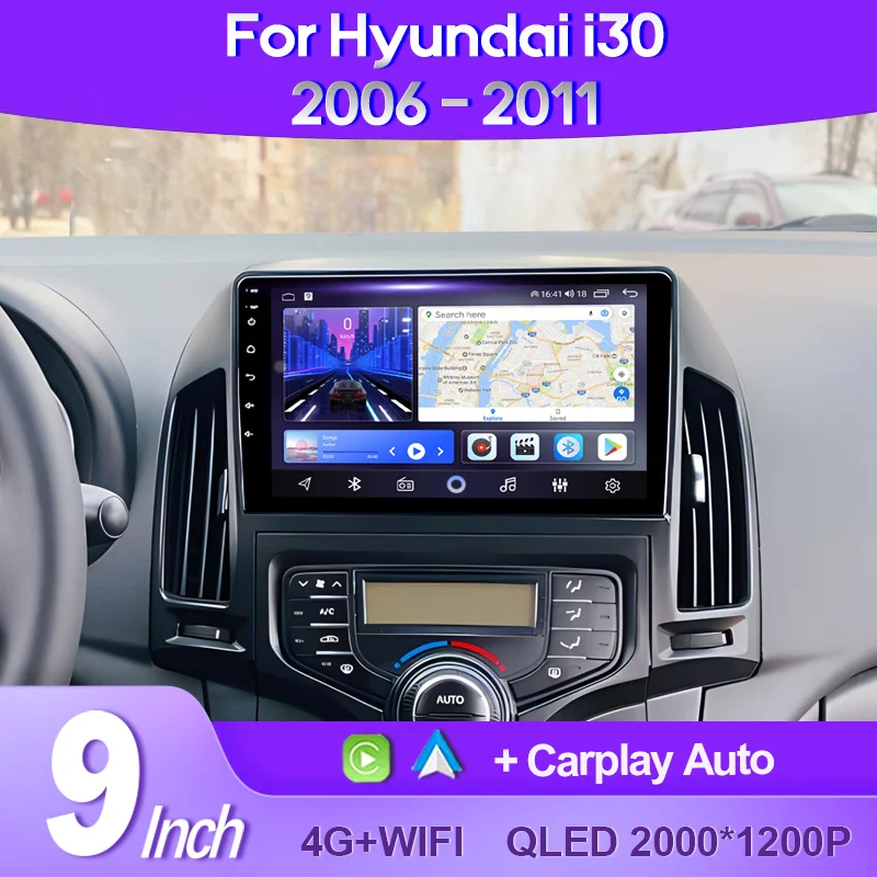

QSZN For Hyundai i30 1 FD 2006- 2011 AUTO AC 2K QLED Android 13 Car Radio Multimedia Video Player GPS AI Voice CarPlay 4G Stereo