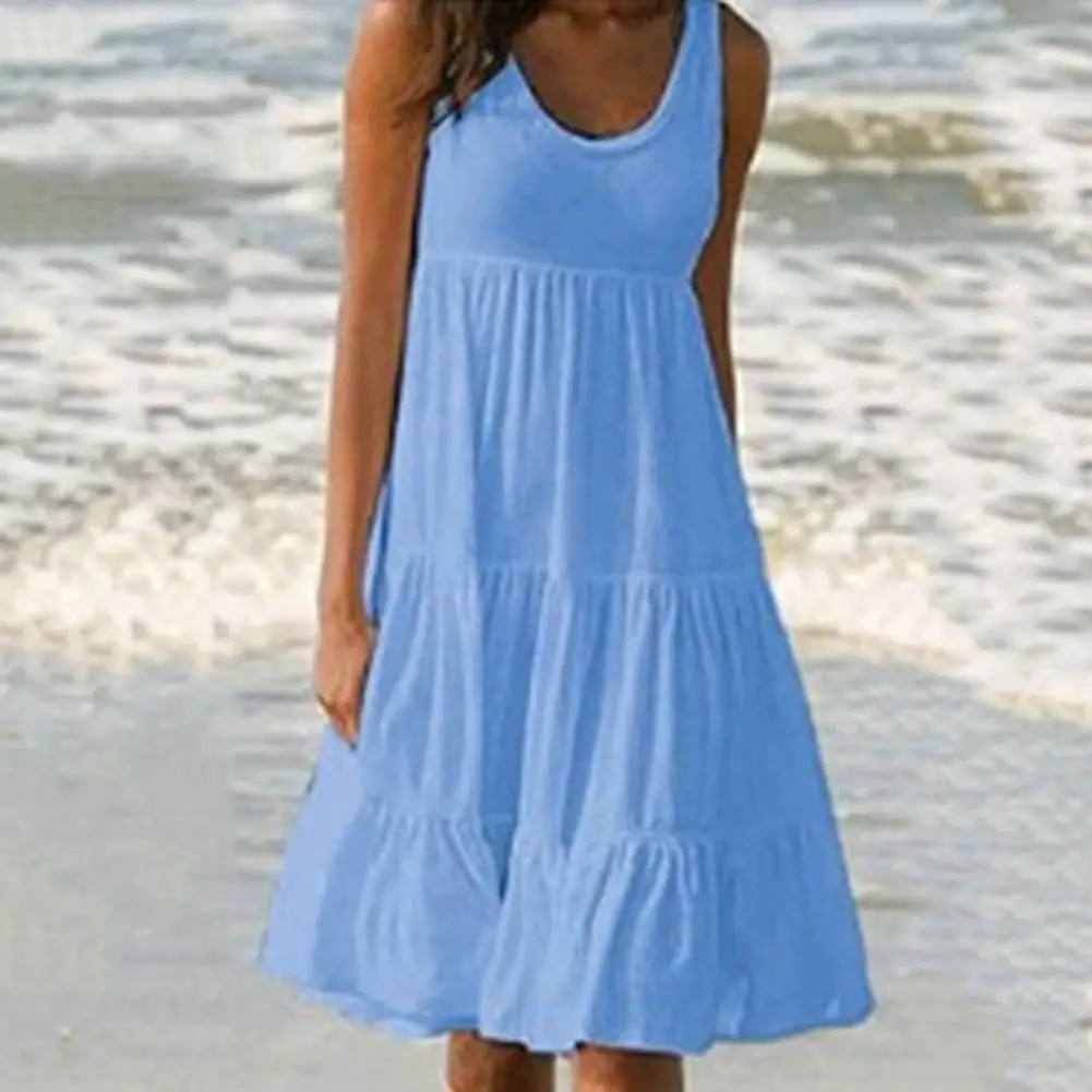 Women Vacation Dress Elegant Plus Size Women's Summer Midi Dress with Patchwork Hem Sleeveless A-line Design for Vacation Beach
Women Vacation Dress Elegant Plus Size Women's Summer Midi Dress with Patchwork Hem Sleeveless A-line Design for Vacation Beach