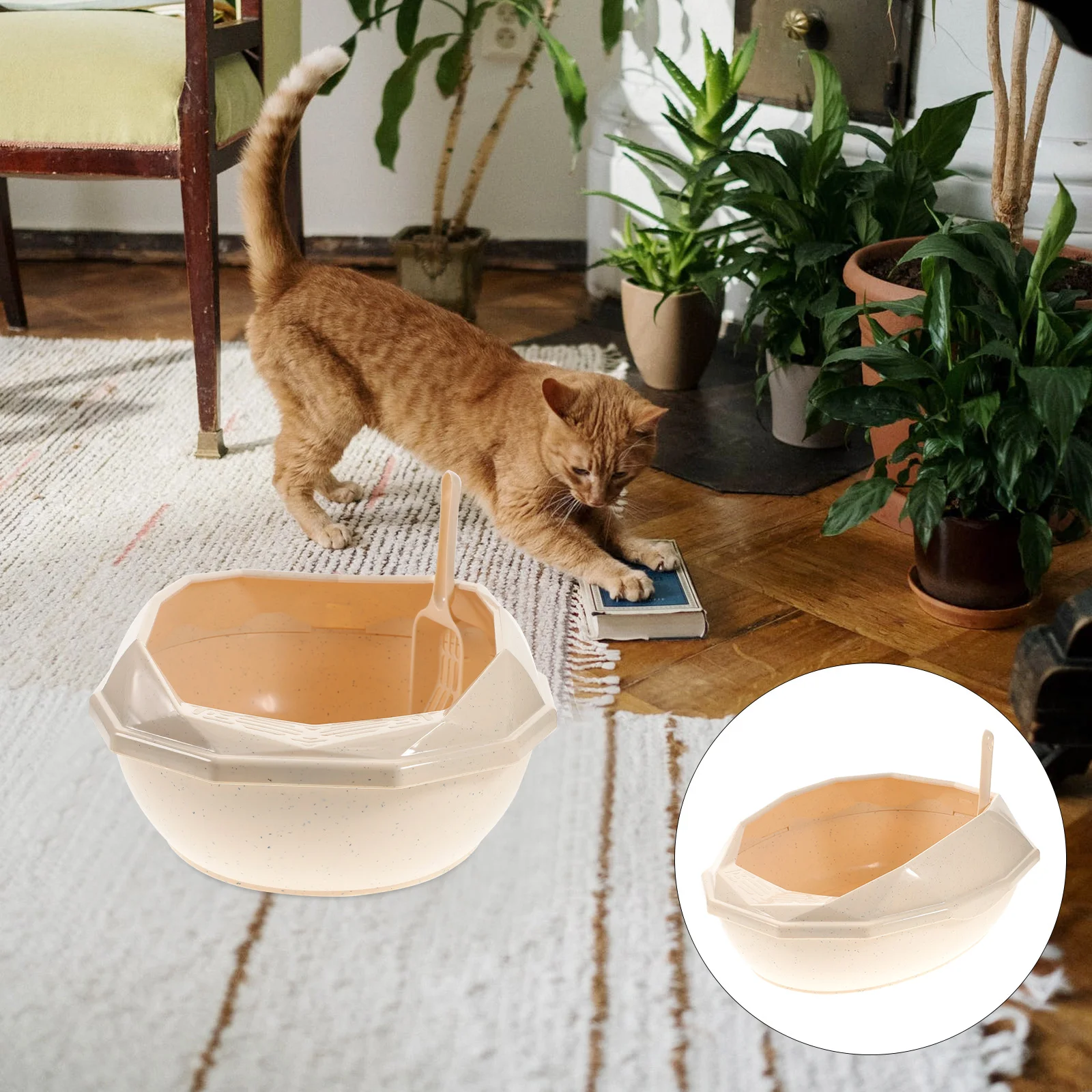 Cat Litter Pan with Cat Litter Scoop,- Closed Cat Litter Box for Cat 
Cat Litter Pan with Cat Litter Scoop,- Closed Cat Litter Box for Cat