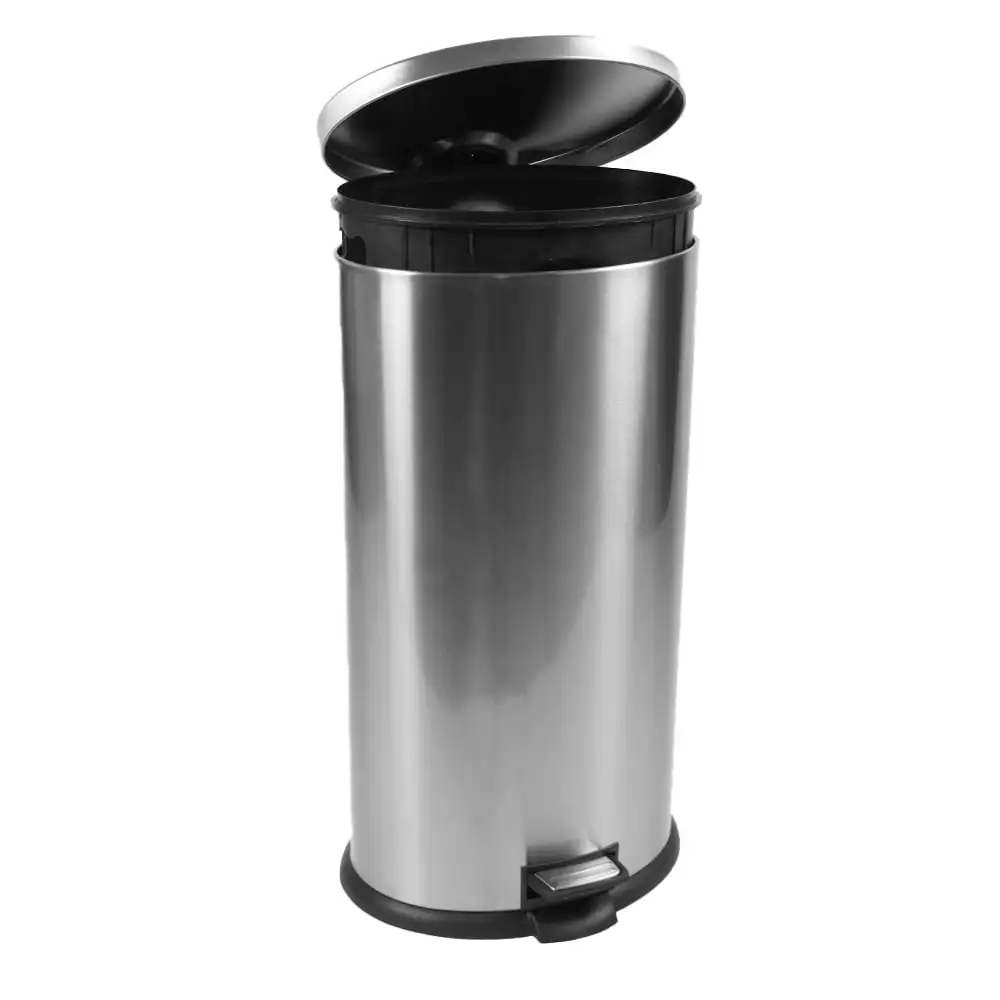 

Better Homes & Gardens 7.9 Gallon Trash Can, Oval Kitchen Step Trash Can, Stainless Steel