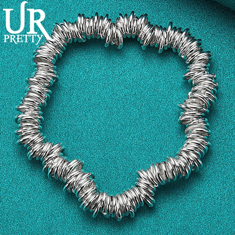 URPRETTY 925 Sterling Silver Multi-turn Circle Chain Bracelet For Women Wedding Engagement Charm Jewelry
URPRETTY 925 Sterling Silver Multi-turn Circle Chain Bracelet For Women Wedding Engagement Charm Jewelry