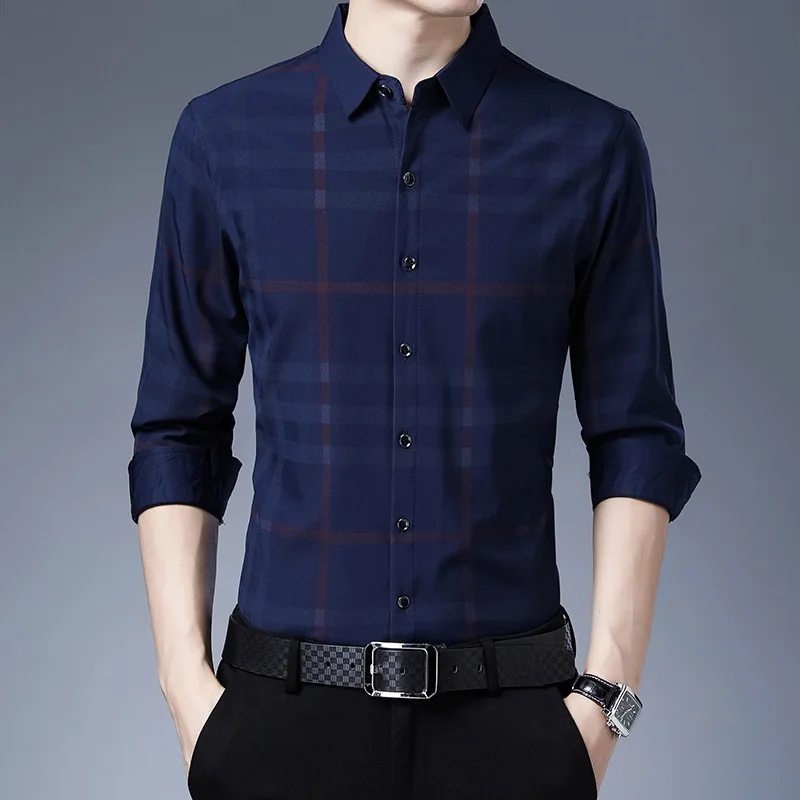 2023 Spring and Autumn New Men's Shirts Business Casual Men's Shirts Long Sleeved Wrinkle Resistant Plaid Shirts 
2023 Spring and Autumn New Men's Shirts Business Casual Men's Shirts Long Sleeved Wrinkle Resistant Plaid Shirts