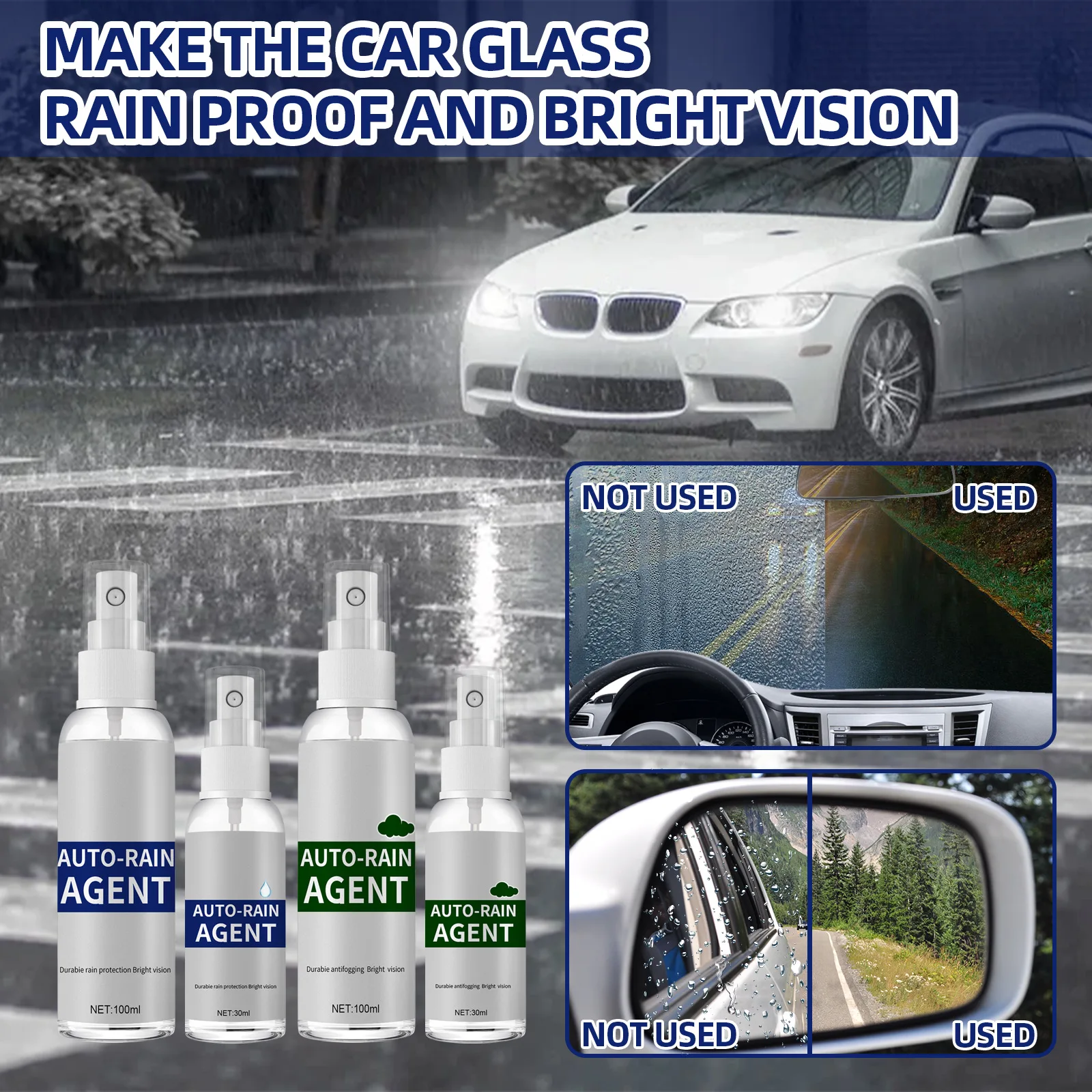 

Защитное покрытие для автомобильного стекла, водонепроницаемое, непромокаемое, противотуманное, спрей для лобового стекла автомобиля, противотуманное, непромокаемое