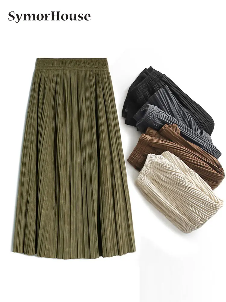 New Ladies Autumn Winter Pleuche Pleated Skirts Women Clothing Long Casual Skirt Elastic Waist Loose Big Swing A-line Skirts 
New Ladies Autumn Winter Pleuche Pleated Skirts Women Clothing Long Casual Skirt Elastic Waist Loose Big Swing A-line Skirts