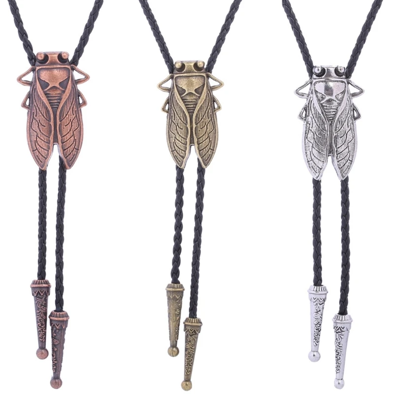 

Delicate Cicada Bolo Tie Cowboy Cicada Necktie Western Bola-Tie Metal Cicada Bolo Tie Cowboy for Shirt Drop Shipping