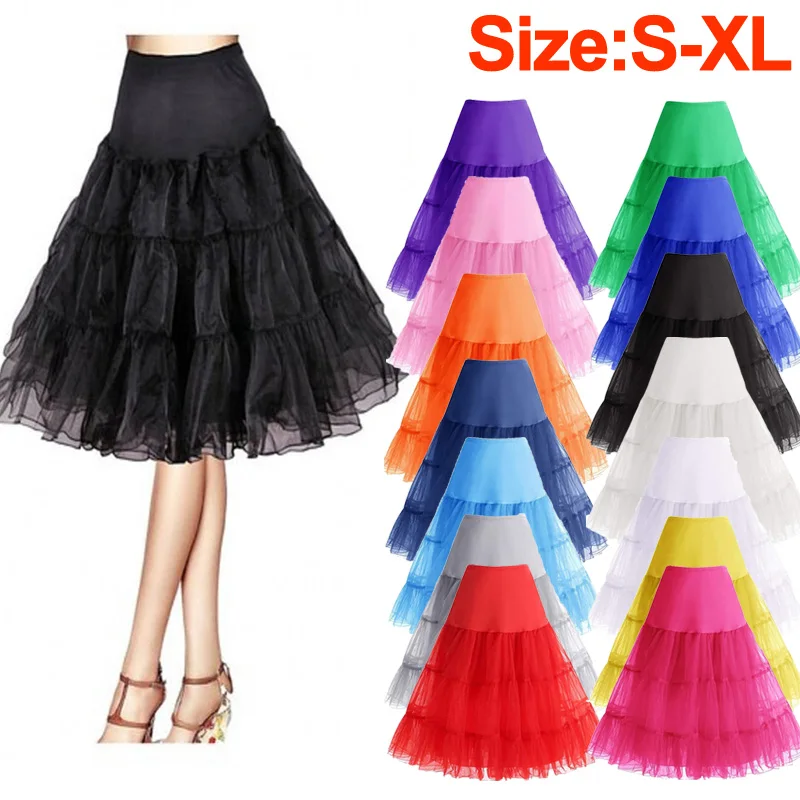 

Women's Vintage Petticoat Swing Fancy Net Tutu Skirt Ballet Skirt Wedding Petticoat Party Ball Dress Short Skirt Crinoline S-XL