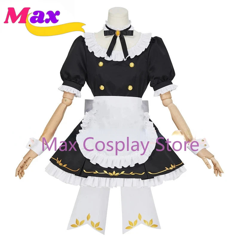 

Max Anime Cosplay FGO Kama Costume Women Lolita Maid Dress Sexy Black White Apron Uniform Halloween Party Clothes Custom size