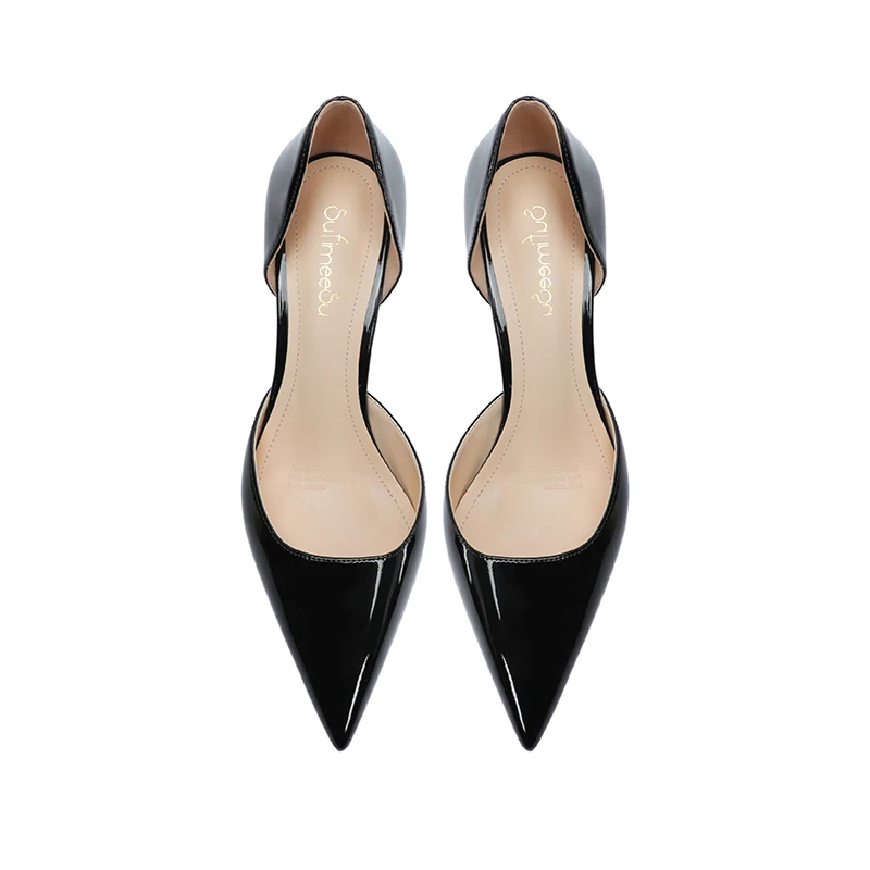 Pointed Toe Patent Leather High Heels Women New Confortable Office Work Dress Pumps Medium Slip-on Hollow Daily Wear Single Shoe 
Pointed Toe Patent Leather High Heels Women New Confortable Office Work Dress Pumps Medium Slip-on Hollow Daily Wear Single Shoe