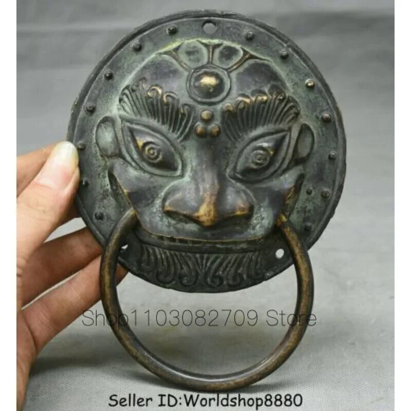 6.8 Inch Old-Fashioned Chinese Bronze Folk Feng Shui Angry Head Door Ring Door Knocker
6.8 Inch Old-Fashioned Chinese Bronze Folk Feng Shui Angry Head Door Ring Door Knocker