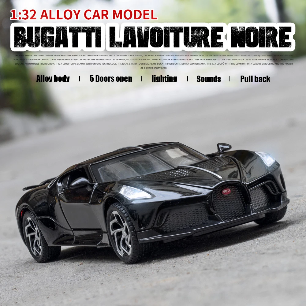 

1:32 Bugatti Lavoiturenoire Alloy Sports Car Model Diecast Metal Toy Vehicles Car Model Collection High Simulation Children Gift