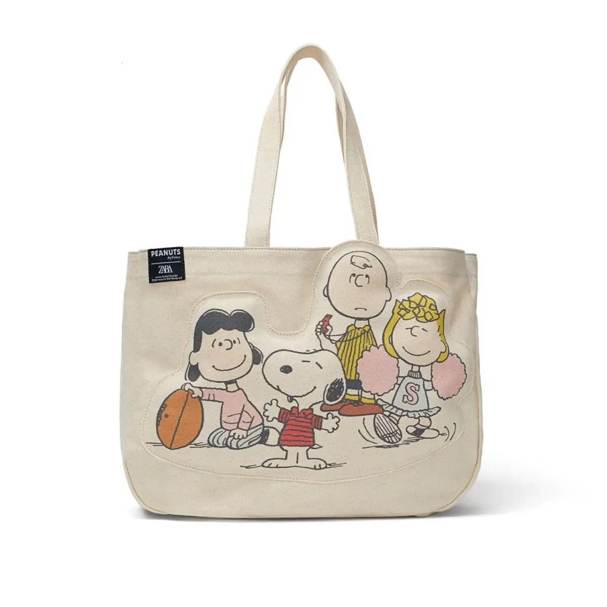 

Kawaii Anime Cartoon Series Snoopy New Canvas Bag Large Capacity Shopping Bag Double sided Cartoon Pattern Tote Shoulder Handbag