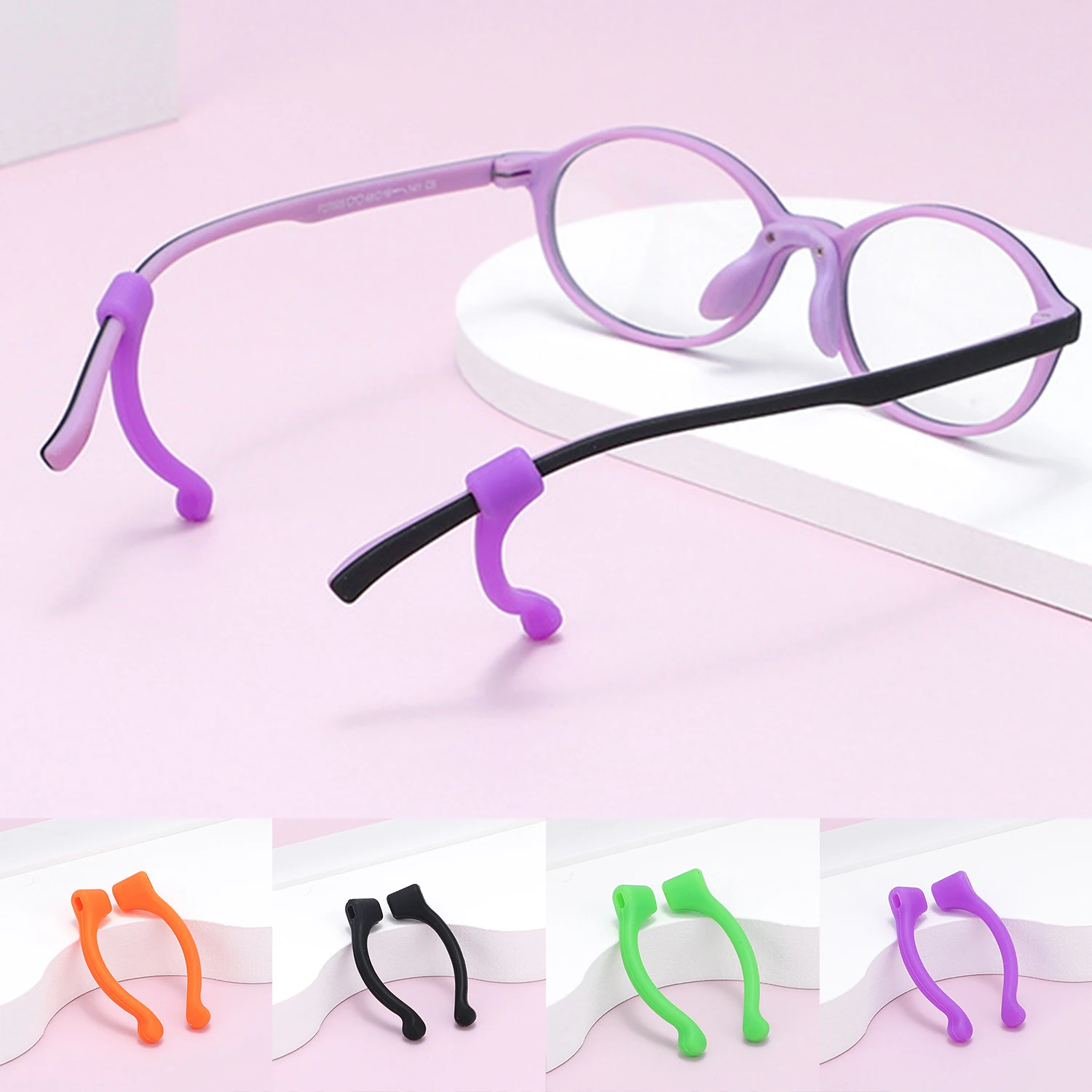 

1 Pair Anti Slip Silicone Glasses Ear Hooks For Kids And Adults Round Grips Eyeglasses Sports Temple Tips Soft Ear Hook
