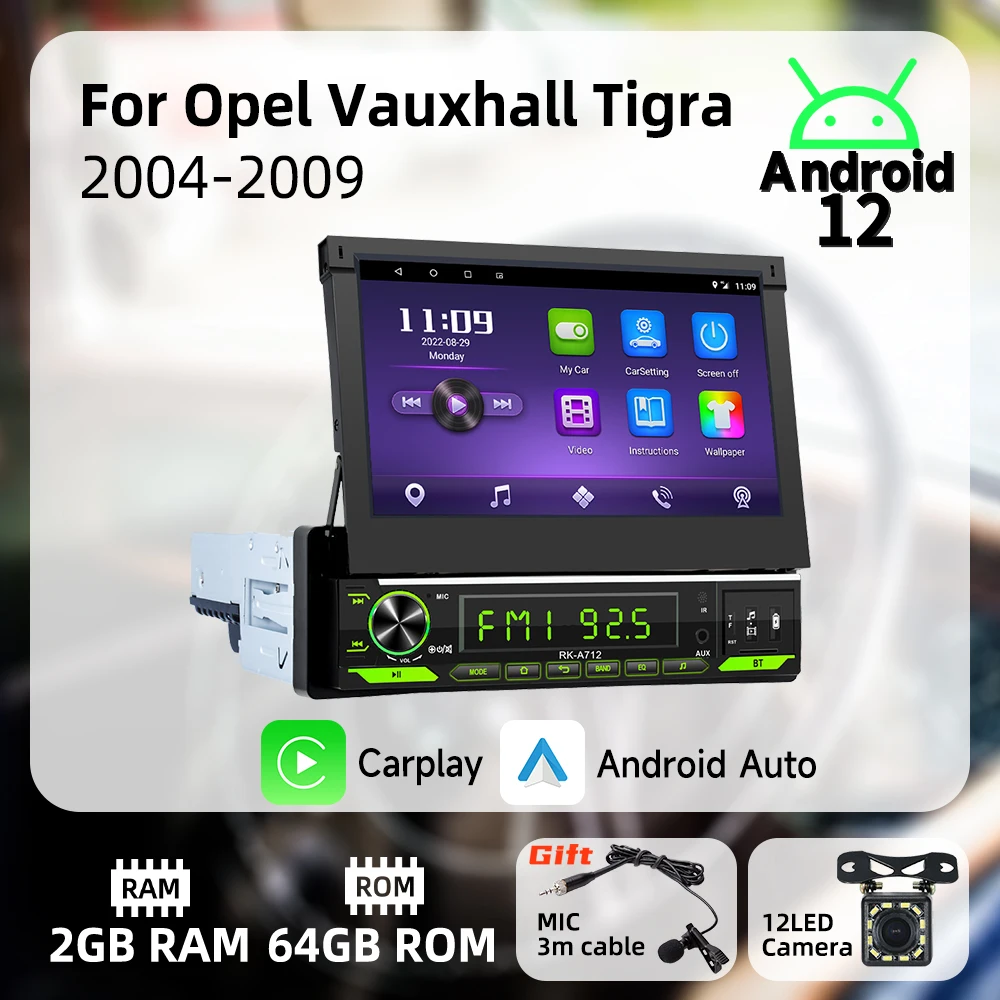 Автомобильный мультимедийный плеер Carplay на Android, с выдвижным 7 "экраном, 1 Din, радио для Opel Vauxhall Tigra 2004-2009, стерео головное устройство
Автомобильный мультимедийный плеер Carplay на Android, с выдвижным 7 "экраном, 1 Din, радио для Opel Vauxhall Tigra 2004-2009, стерео головное устройство