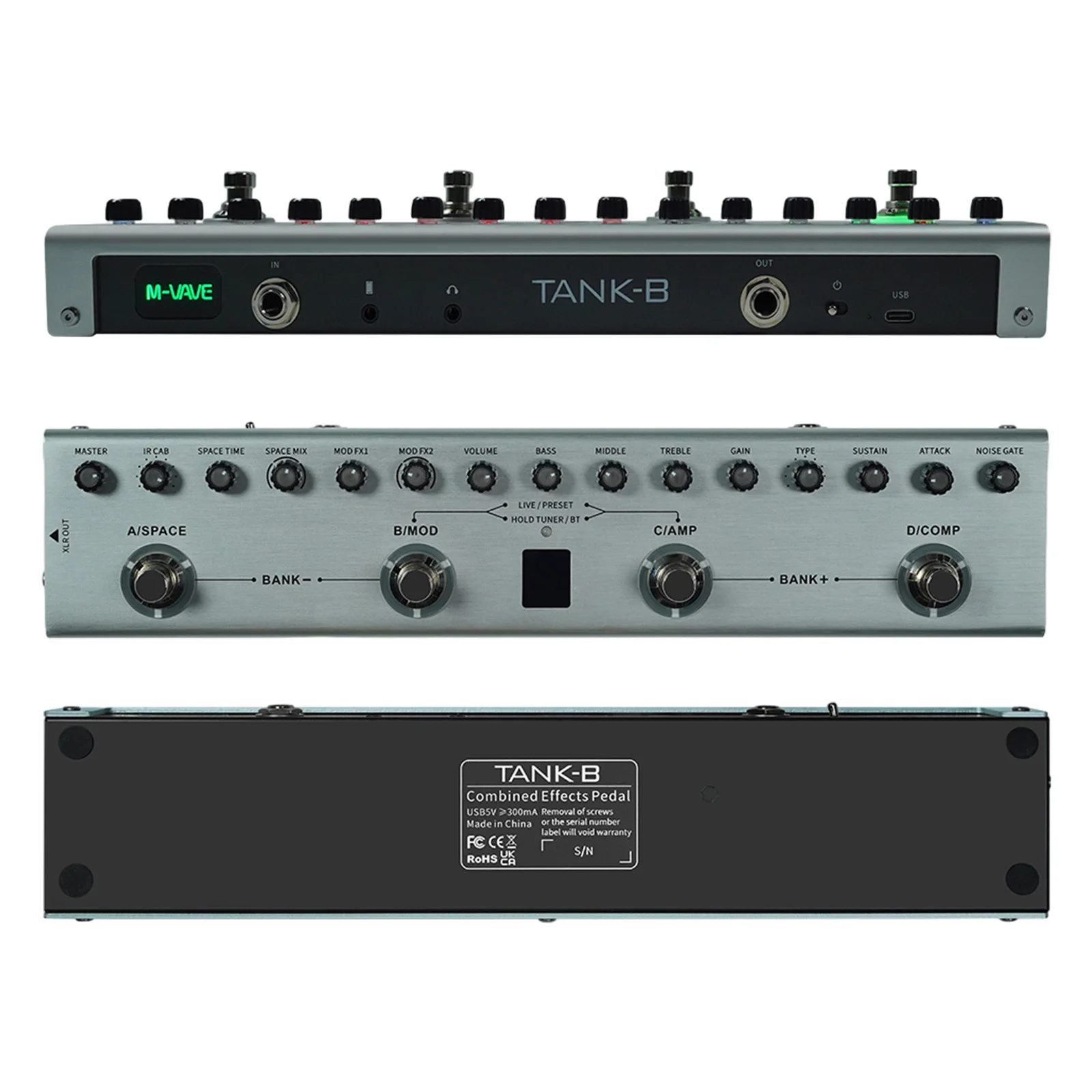 Bass Multi Effects Pedal 3Band Equalizers XLR Balanced Output 3 Delays 3 Reverbs Effects Pedal BT Connection Type-C Rechargeable
Bass Multi Effects Pedal 3Band Equalizers XLR Balanced Output 3 Delays 3 Reverbs Effects Pedal BT Connection Type-C Rechargeable