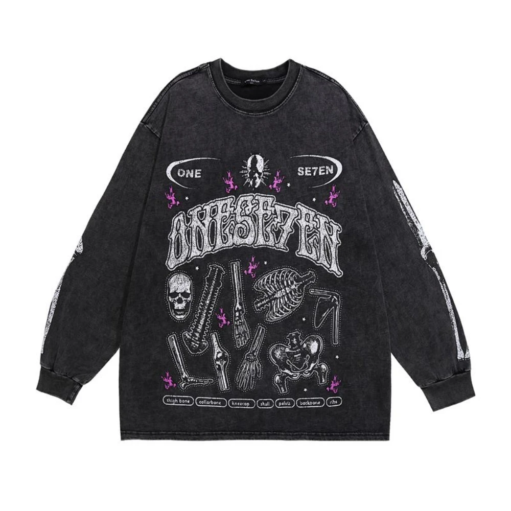 Darkness Skulls Print Men Gothic T Shirts Y2k Grunge Tops Oversized Women's Retro T-shirts Vintage Washed Long Sleeve Anime Tees
Darkness Skulls Print Men Gothic T Shirts Y2k Grunge Tops Oversized Women's Retro T-shirts Vintage Washed Long Sleeve Anime Tees