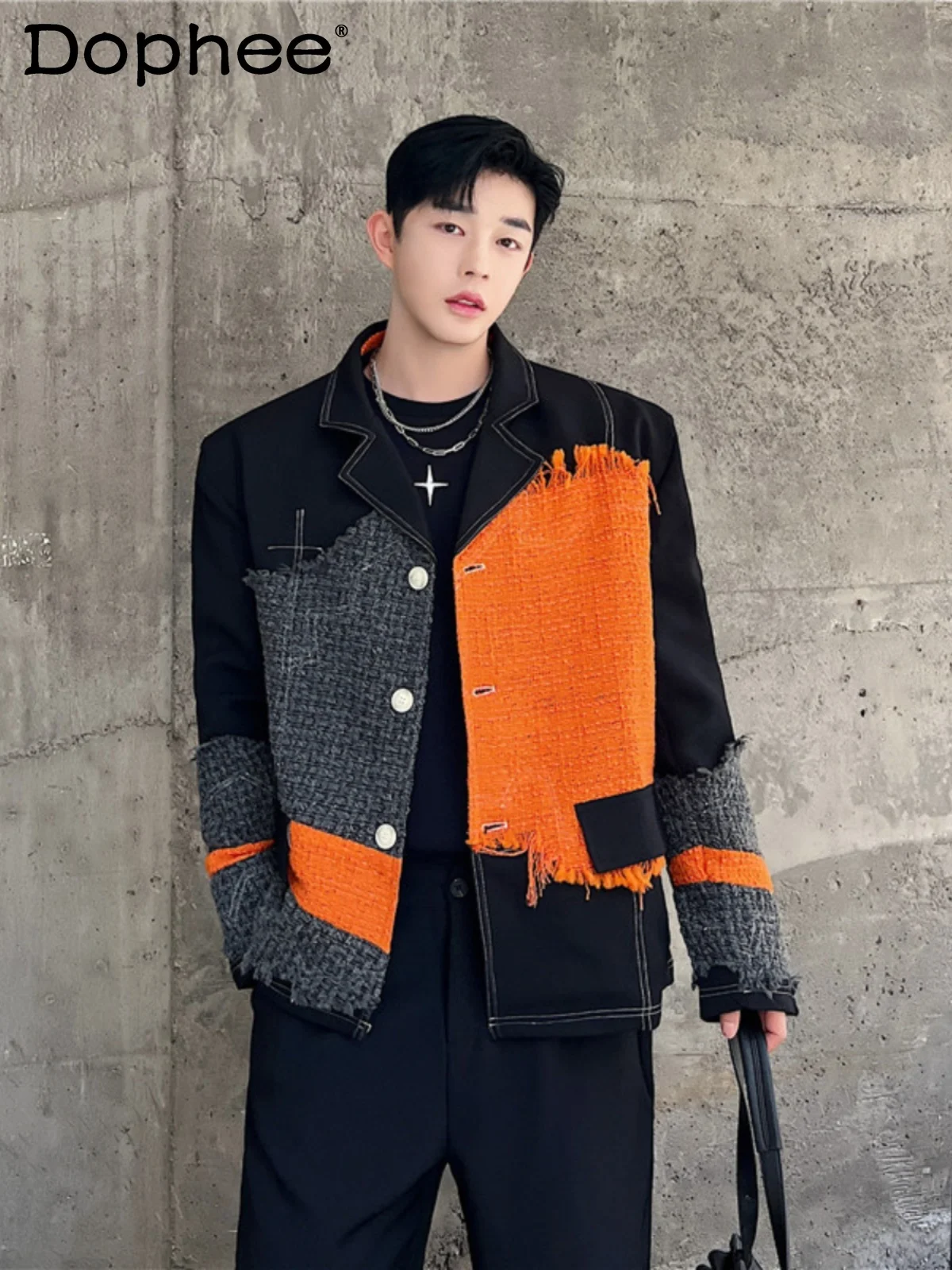 Fashion New Woolen Stitching Contrast Color Suit Coats Men's Woolen Fried Street Handsome Long Sleeve Single-Breasted Suit
Fashion New Woolen Stitching Contrast Color Suit Coats Men's Woolen Fried Street Handsome Long Sleeve Single-Breasted Suit