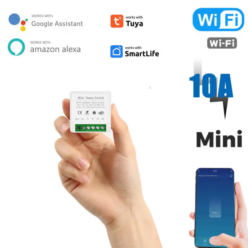 

16A MINI Smart Switch Tuya/ Smart Circuit Breaker 2-way control Timer Wireless Switches Support Alexa Home