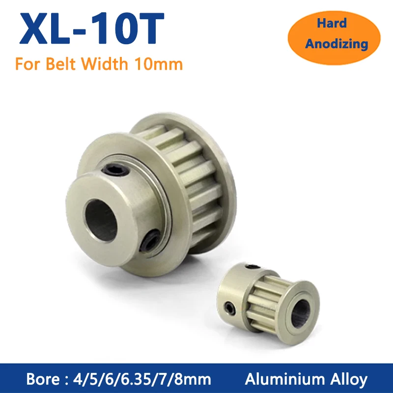

1pc 10 Teeth XL Timing Pulley 10T Hard Anodized Aluminium Synchronous Wheel Bore 4 5 6 6.35 7 8mm for Belt Width 10mm BF K Type