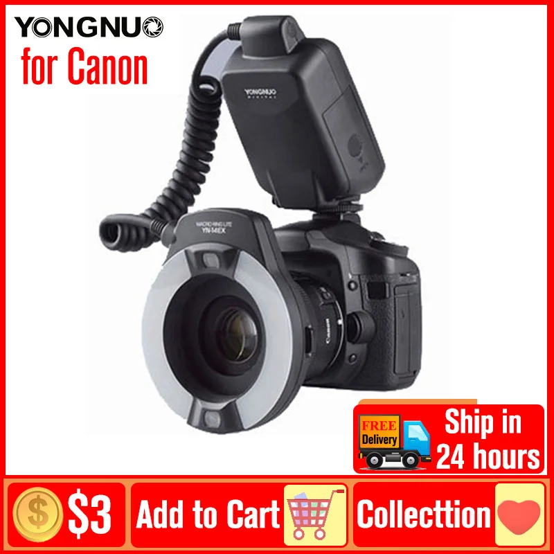 

Yongnuo YN-14EX Macro Flash YN 14EX TTL LED Speedlite Ring Light for Canon 5D Mark IV 5D Mark III II 6D 7D 60D 70D 700D 650D