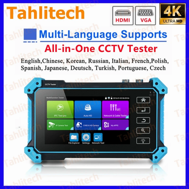 Tahlitech 4K 8MP Ip Tester Cctv Camera Security Monitoring Network Cable Tester Analog Poe Test Hdmi Utp Rj45 Tester Monitor
Tahlitech 4K 8MP Ip Tester Cctv Camera Security Monitoring Network Cable Tester Analog Poe Test Hdmi Utp Rj45 Tester Monitor
