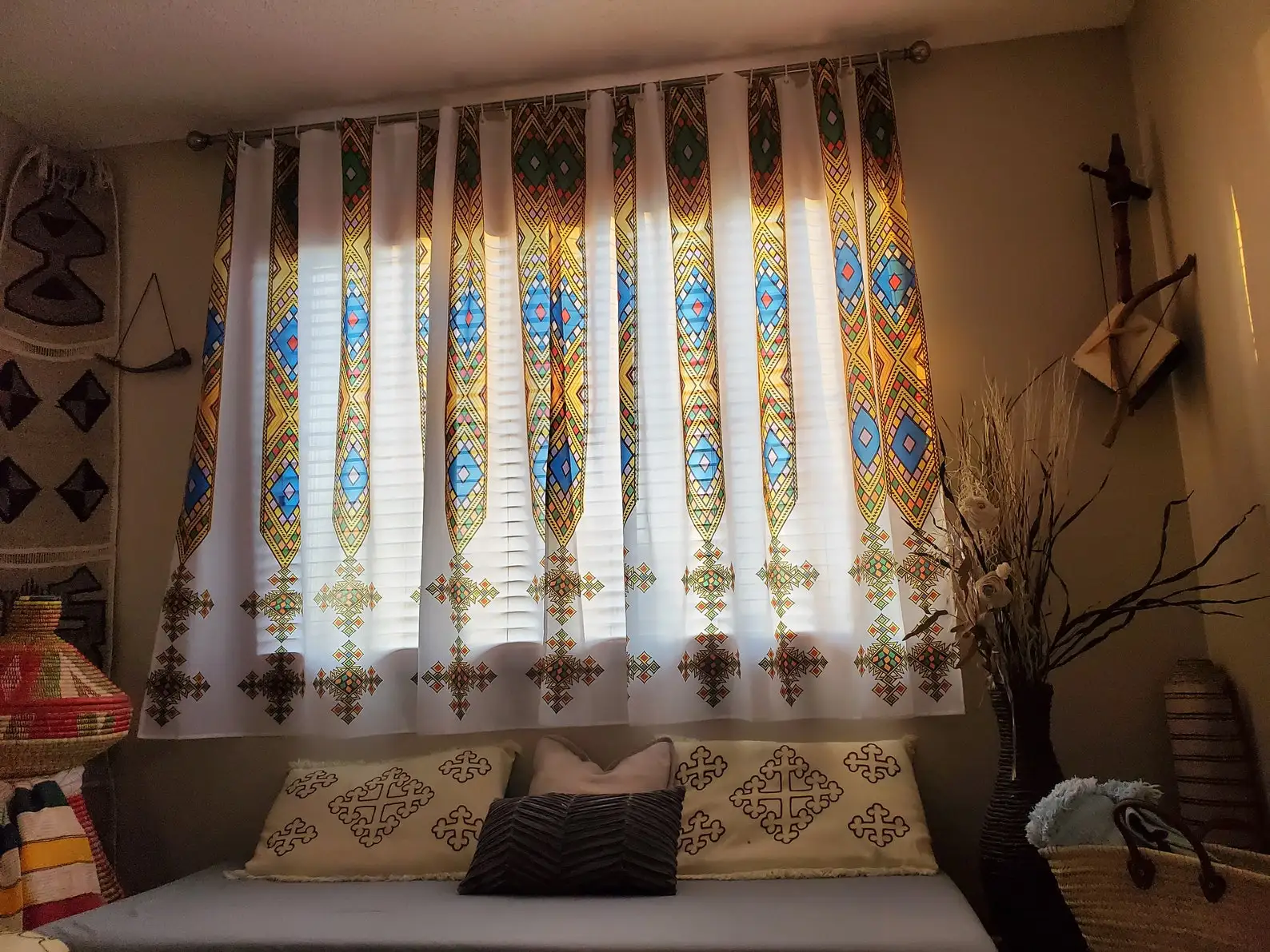 Ethiopian Traditional Design Saba and Telet Thin Window Curtains for Living Room Bedroom Decor 2 Pieces Free Shipping
Ethiopian Traditional Design Saba and Telet Thin Window Curtains for Living Room Bedroom Decor 2 Pieces Free Shipping