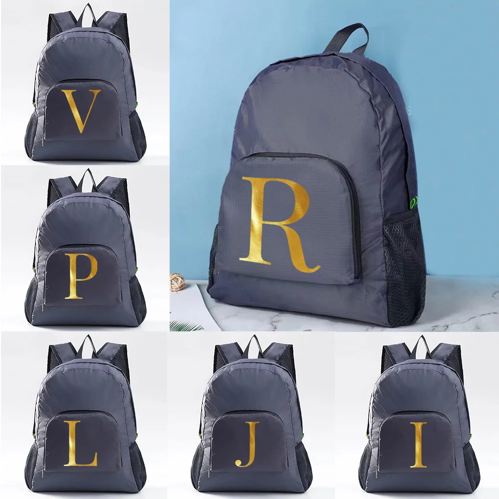 Ultralight Packable Backpack Gold Letter Print Outdoor Sport Daypack Foldable Bags for Men Women Hiking Travel Folding Backpacks
Ultralight Packable Backpack Gold Letter Print Outdoor Sport Daypack Foldable Bags for Men Women Hiking Travel Folding Backpacks