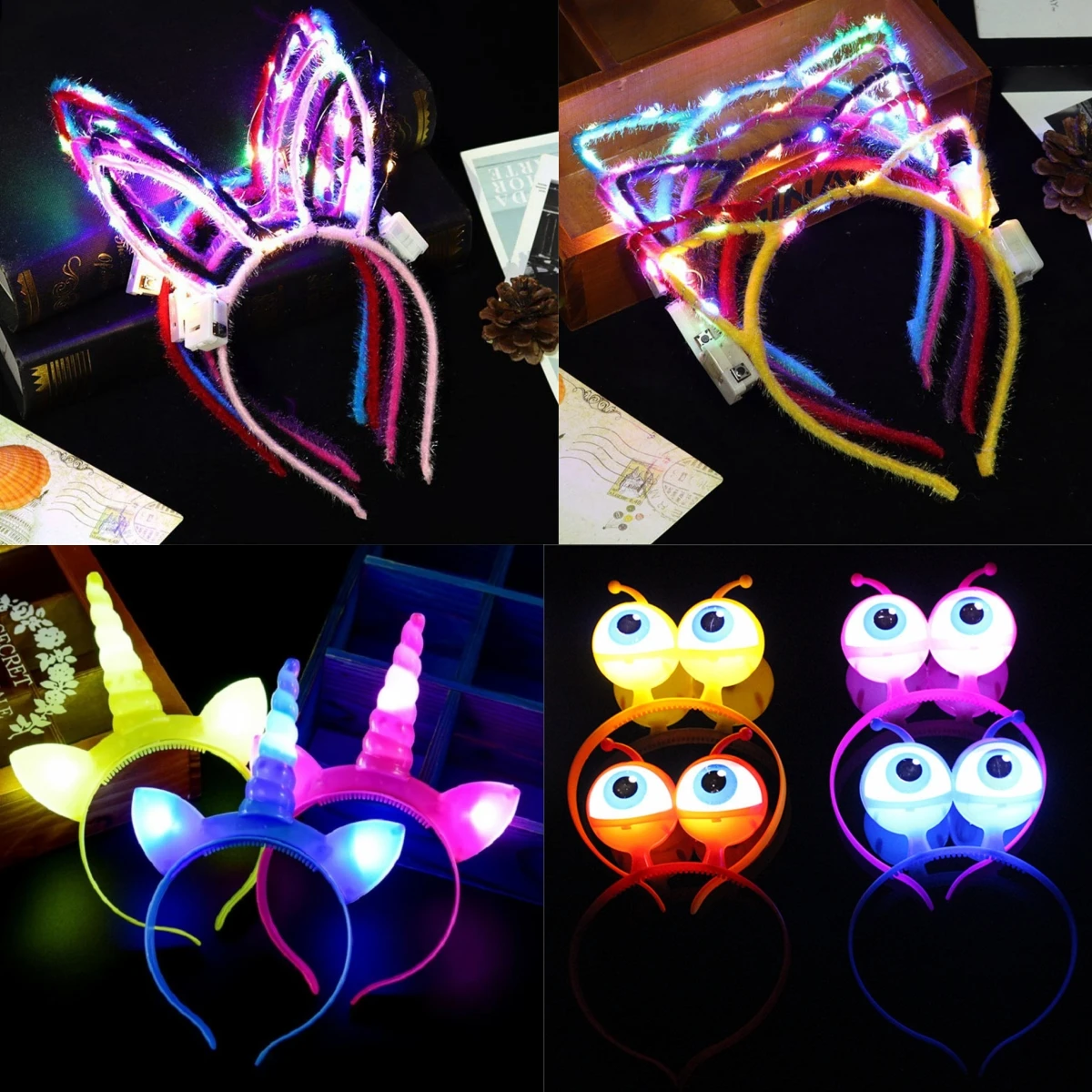 Led Rabbit Cat Headwear Glowing Bunny Ears Headband Flashing Alien Eyeball Hair Hoops Blinking Holiday Gift Head Accessories
Led Rabbit Cat Headwear Glowing Bunny Ears Headband Flashing Alien Eyeball Hair Hoops Blinking Holiday Gift Head Accessories