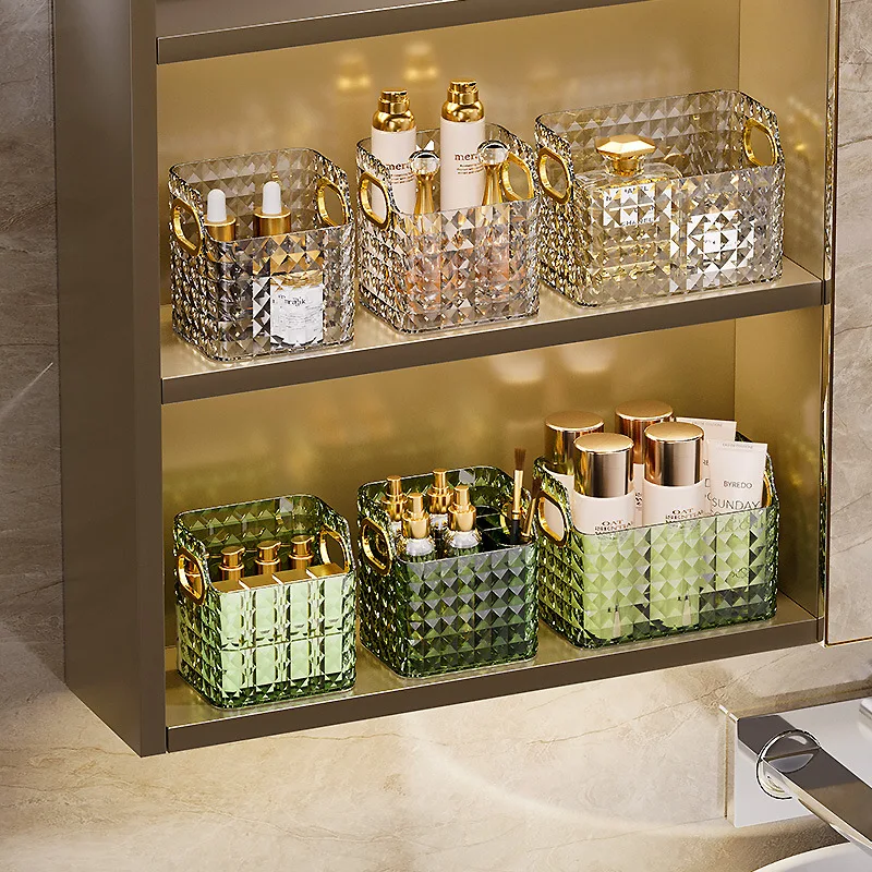 Bathroom Storage Box Rectangular Desktop Cosmetics Storage Basket Handle Stackable Makeup Organizers Rack Lipsticks Container
Bathroom Storage Box Rectangular Desktop Cosmetics Storage Basket Handle Stackable Makeup Organizers Rack Lipsticks Container