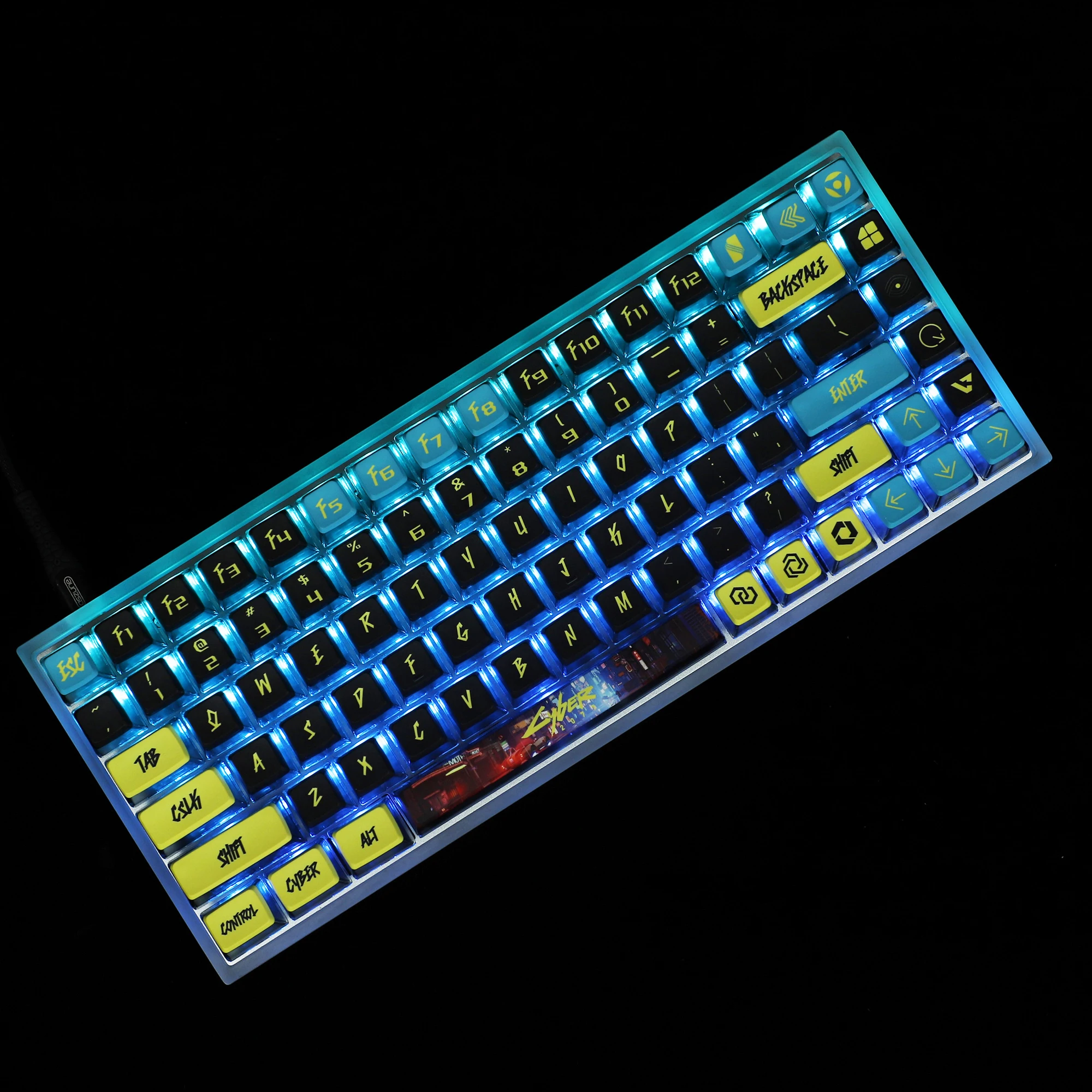 

116 Key YMDK Punk Style PBT Pudding Backlit Smoky Keycaps ASA Profile For MX Mechanical Keyboard 104 96 87 84 68