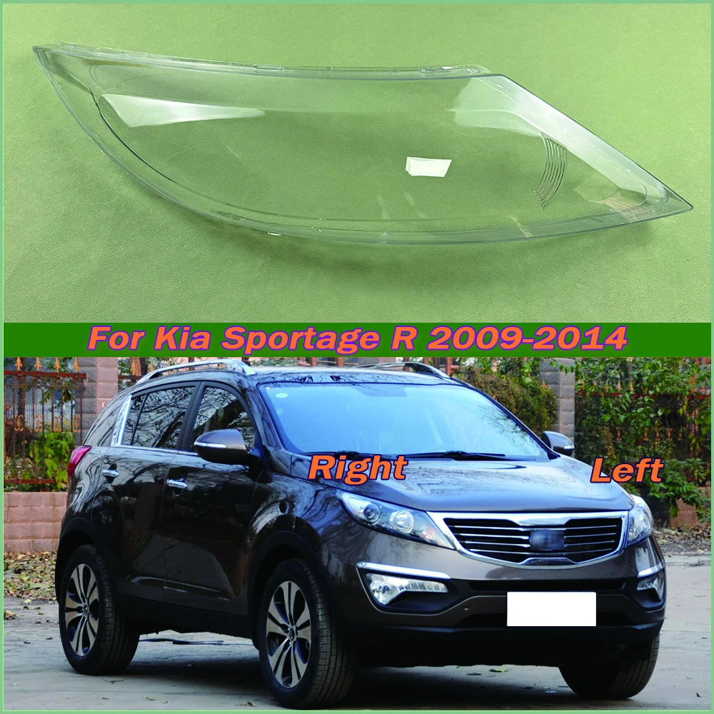 

For Kia Sportage R 2009-2014 Headlight Cover Transparent Headlamp Shell Lamp Shade Lens Replace Original Lampshade Plexiglass