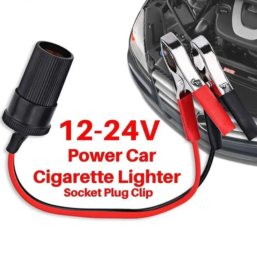 

New 12V 24V Car High Power Pure Copper Battery With Clip To Cigarette Lighter Female Socket Volt 220W Car Socket Plug