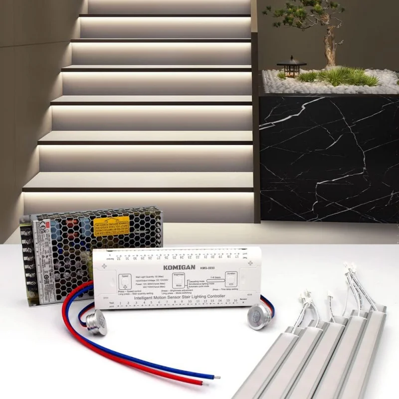 Intelligent Motion Sensor Cascading Style LED Stair Lighting Kit KMG-3233, 23.6 Inch (60 cm) Length Aluminum LED Light Bar (Cool
Intelligent Motion Sensor Cascading Style LED Stair Lighting Kit KMG-3233, 23.6 Inch (60 cm) Length Aluminum LED Light Bar (Cool