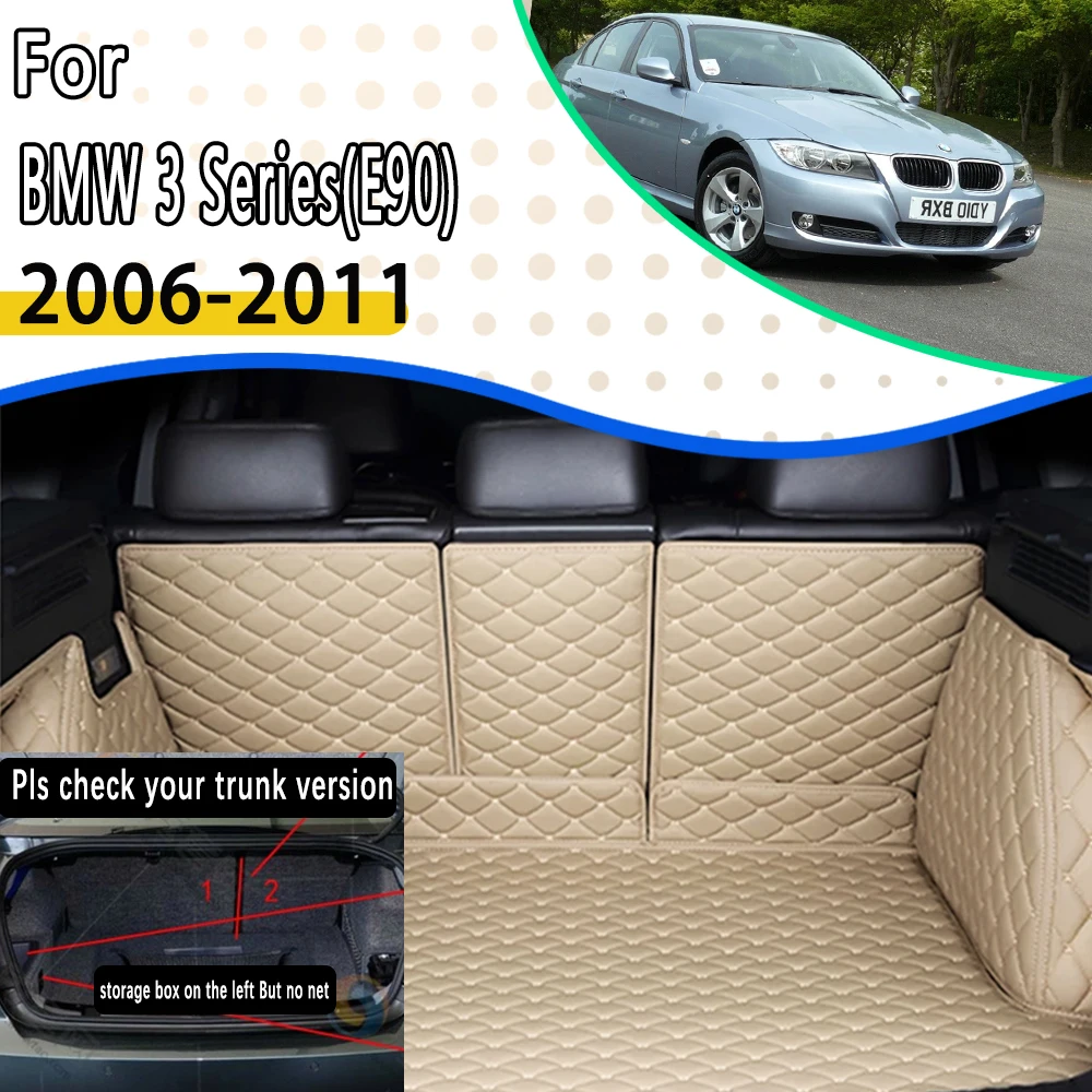 

Коврики для багажника автомобиля, подходят для BMW 3 серии E90 MK5 2006 ~ 2011 седан, салон автомобиля, коврик для хранения в багажнике, водонепроницаемые коврики, грязевые автомобильные аксессуары